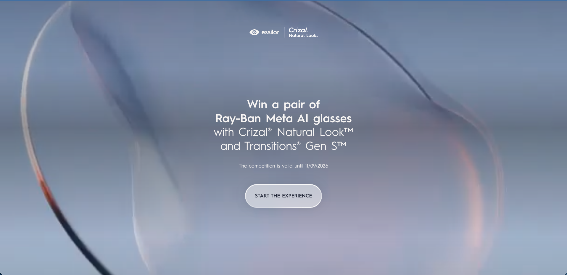 A campaign landing page inviting visitors to win a pair of Ray-Ban Meta AI glasses
